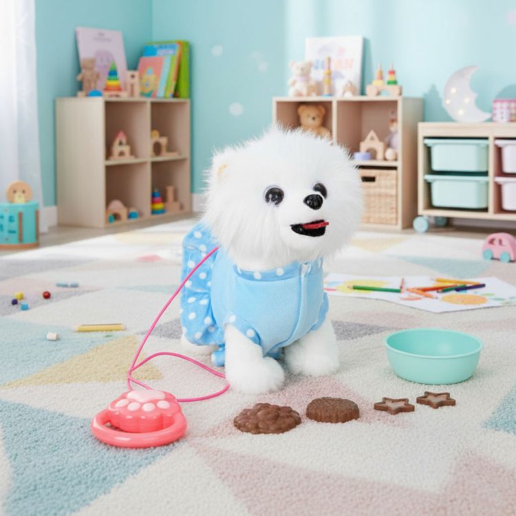 Interaktívny psík na vodítku – hračka pre deti s pohybmi, zvukmi a doplnkami