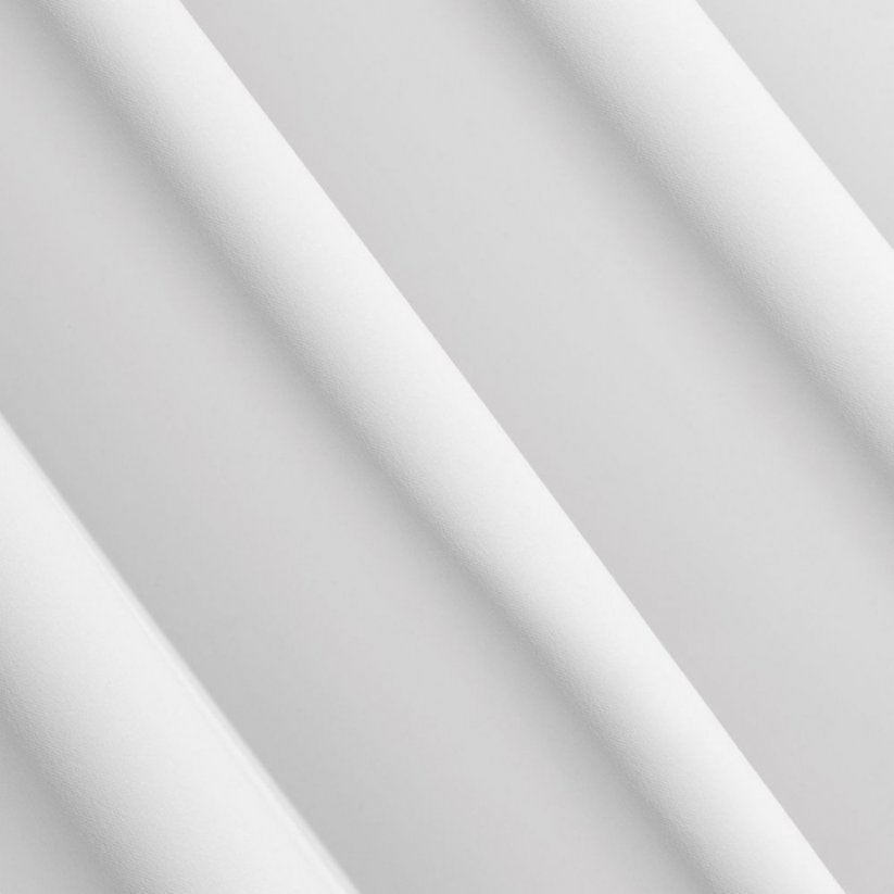 Draperie albă de calitate cu cercuri - Mărimea: Lungime: 175 cm