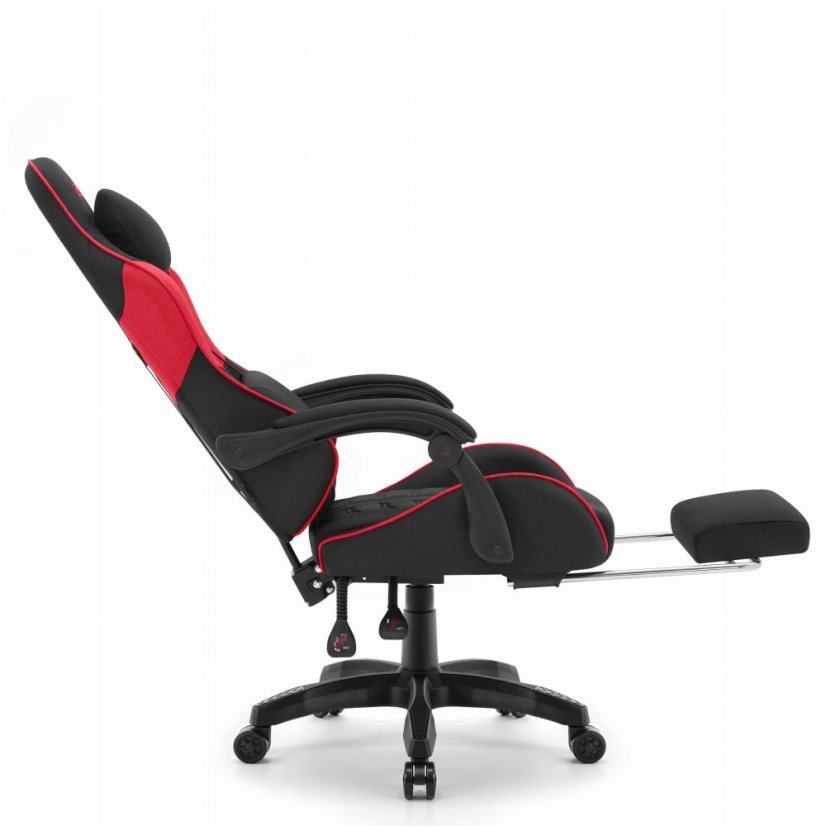 CABRO C501 gamerska stolica s osloncem za noge, do 150 kg, crna i crvena