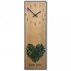 Elegante orologio in legno con motivo a foglie