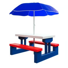 Gyermek kerti piknik szett napernyővel