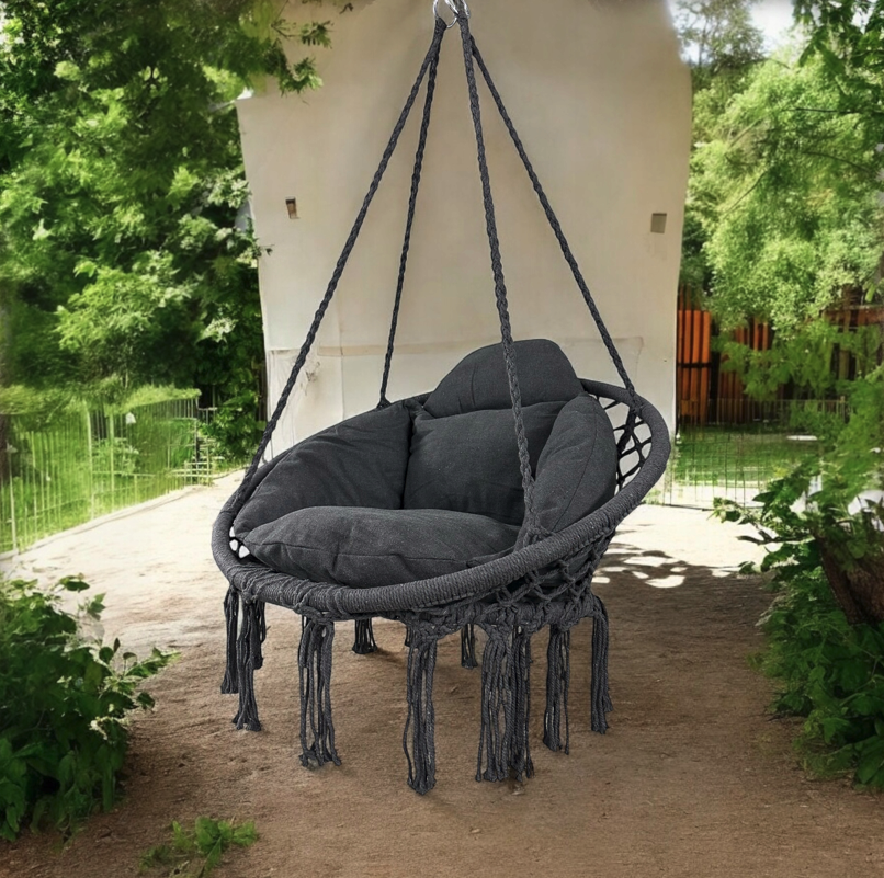 Závěsné křeslo s polštářkem - čapí hnízdo 80 cm