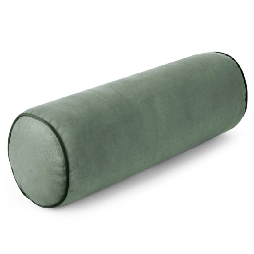 Dekoračný zamatový vankúš v tvare valčeka