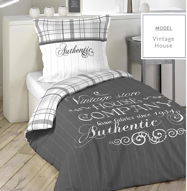 Moderné sivé posteľné obliečky z bavlny s nápismi