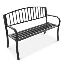 Vrtna aluminijasta klop z naslonom 125 x 53 x 82 cm