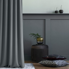 Moderna temno siva zavesa temno siva na obročkih 140 x 260 cm