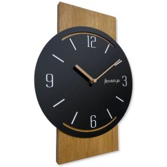 Wanduhr aus Eiche GEOMETRIC - schwarz