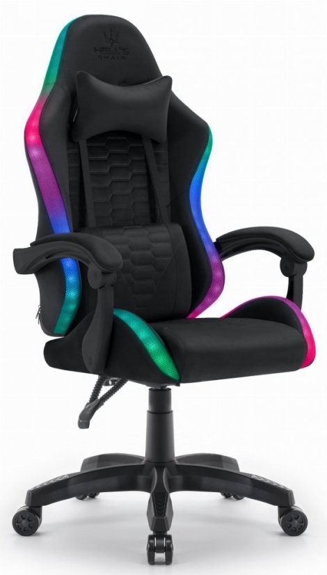 HC-1000 fekete LED RGB szövet játékszék