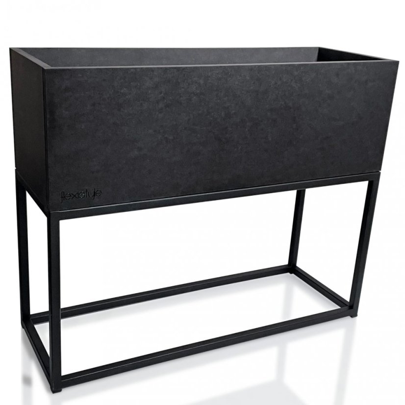 Ghiveci metalic negru LOFT FIORINO 62X22X50 cm