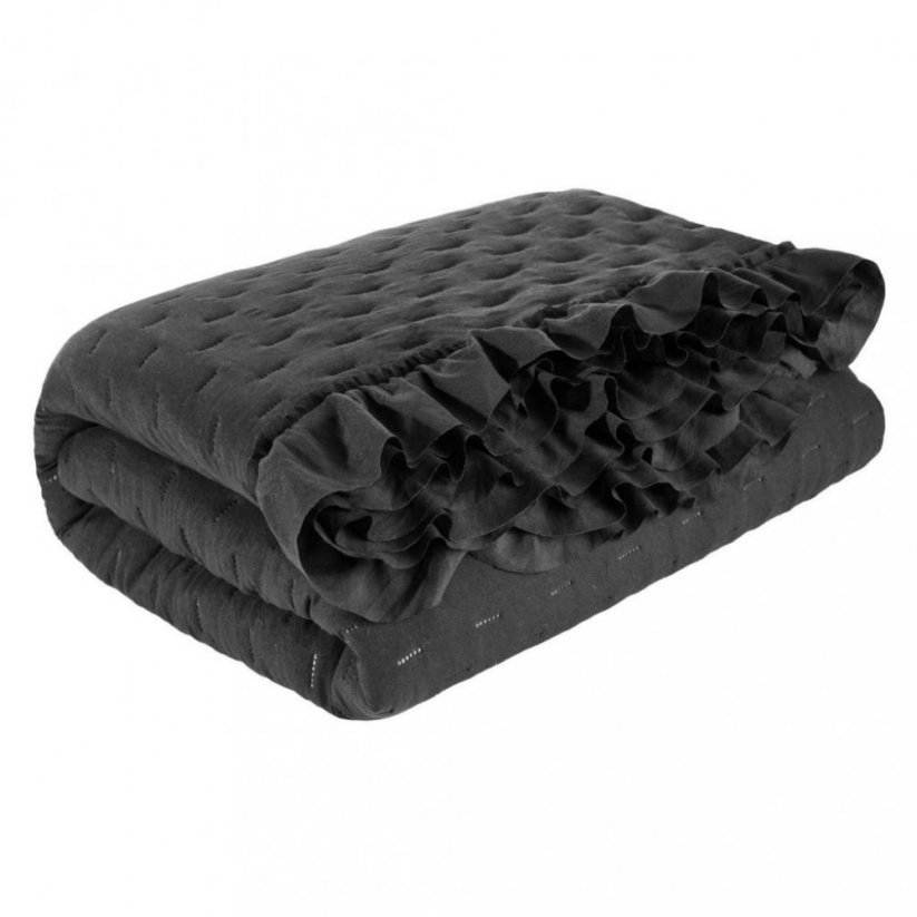 Luxusný dekoračný prehoz na posteľ čiernej farby