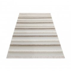 Béžový skandinávský koberec s pruhovaným motivem
