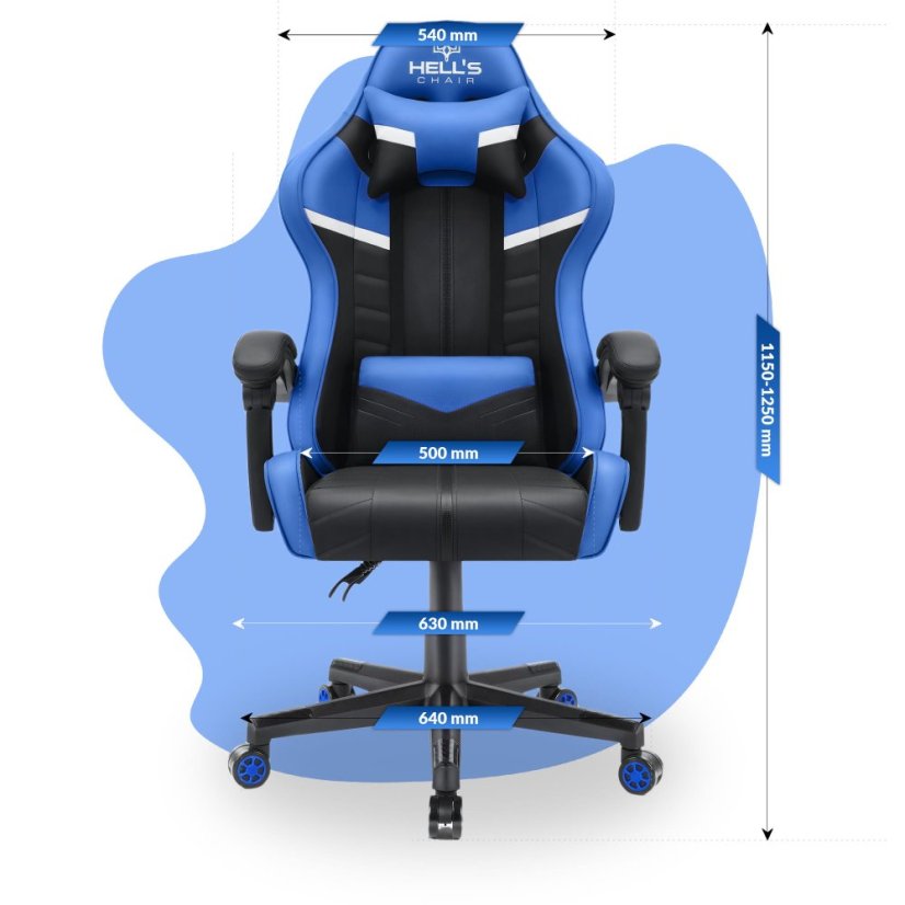 Детски стол за игра HC - 1004 черно и синьо