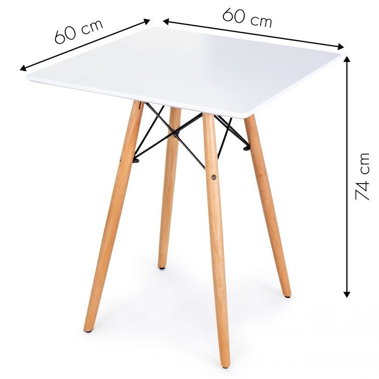 Kavna mizica v beli barvi 60 cm