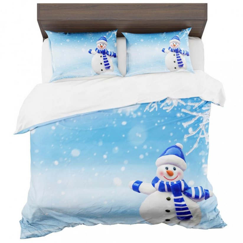 Lenjerie de pat cu un model albastru de Crăciun