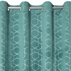 Gotova jednobojna zavjesa s geometrijskim printom 135 x 250 cm