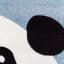 Кръгъл син детски килим Panda