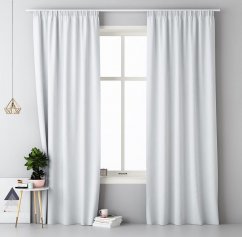 Okrasna bela zavesa za dnevno sobo 140 x 280 cm