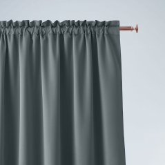 Тъмно сива завеса Aura с лента за окачване 180 x 280 cm