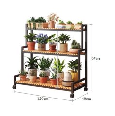 Portafiori in metallo 120 x 40 x 95 cm - 3 pratici ripiani