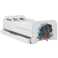 Детско легло 140 × 70 см с матрак и решетка – COOL DOG