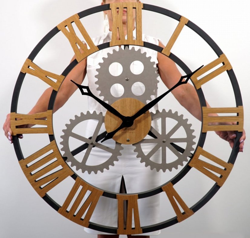 Einzigartige Wanduhr im Industriestil 80 cm