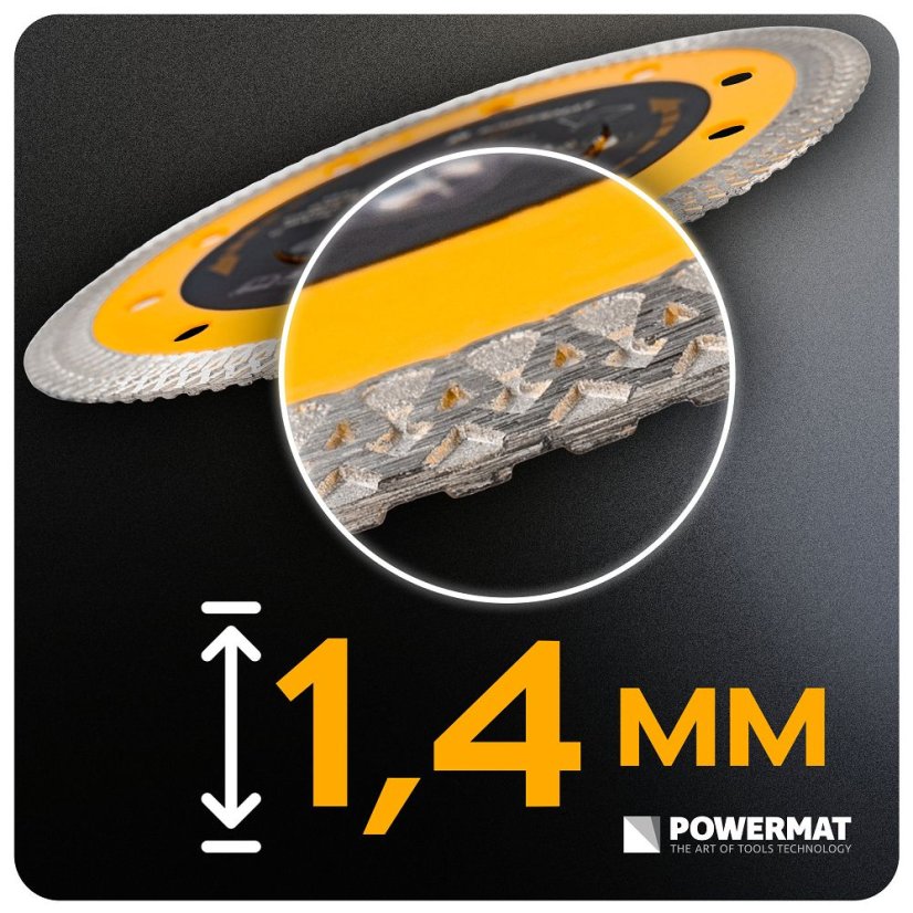 Disc diamantat 125 mm pentru beton, gresie și ceramică - diametru interior 22,23 mm