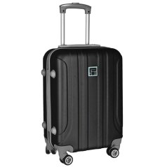 Črni potovalni kovček z dimenzijami 55 x 34 x 21 cm