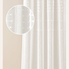 Tenda moderna color crema  Marisa  con occhielli argentati 140 x 250 cm