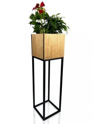 Луксозна висока дъбова саксия от колекцията LOFT FIORINO 22X22X80 см