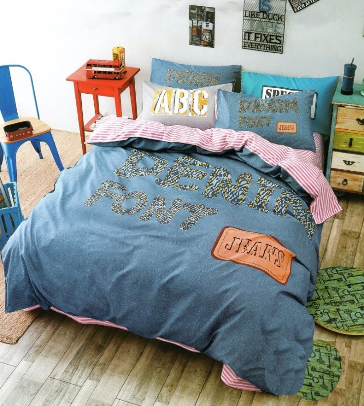 Luxusné posteľné obliečky v modro ružovej farbe detské