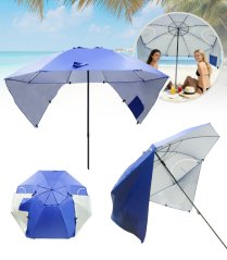 Összecsukható strand napernyő oldalfalakkal 214 cm