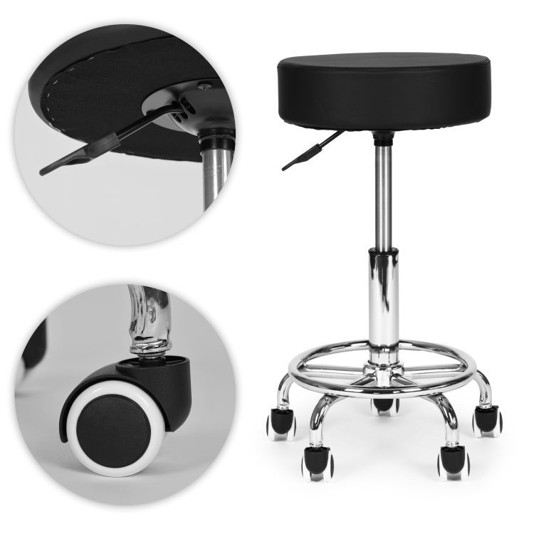 Scaun pe roți cu înălțime reglabilă, cu scaun confortabil