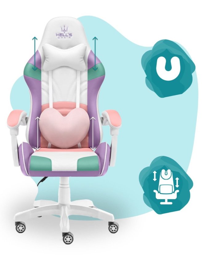 Scaun gaming pentru copii Rainbow culoare pastel
