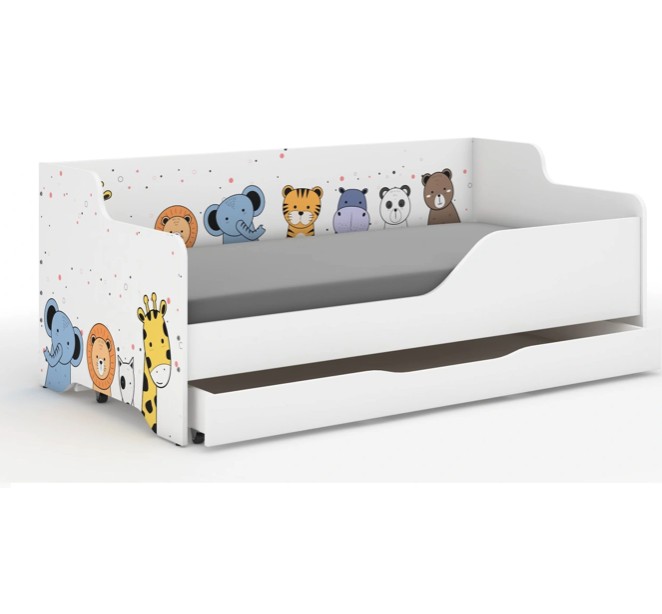 Dječji krevetić sa životinjama iz bajke 160x80 cm