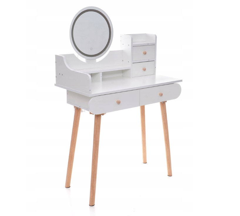 Elegantný toaletný stolík s LED svetlom v škandinávskom dizajne