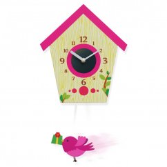 Декоративен стенен часовник в розов цвят