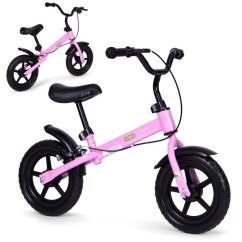 Детски велосипед за балансиране с ръчна спирачка - розов