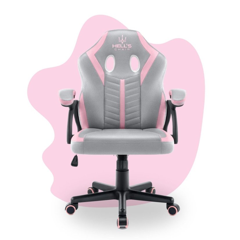 Detské herné kreslo HC - 1001 ružovo sivej farby