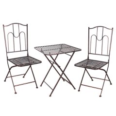 Gartenmöbel, Tisch + Stühle - antike Bronze