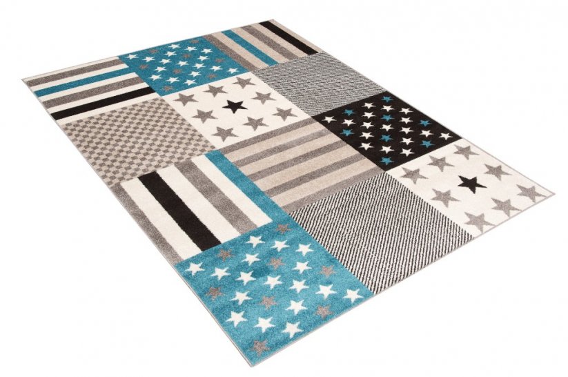 Rozkošný modrý koberec s hvězdami - Rozměr koberce: Šírka: 60 cm | Dĺžka: 110 cm