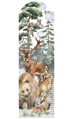 Gyermek falmatrica magasság mérőszalag - erdei állatok