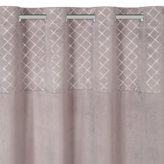 Perdea modernă în culoarea pudră cu inele de agățat 140 x 250 cm