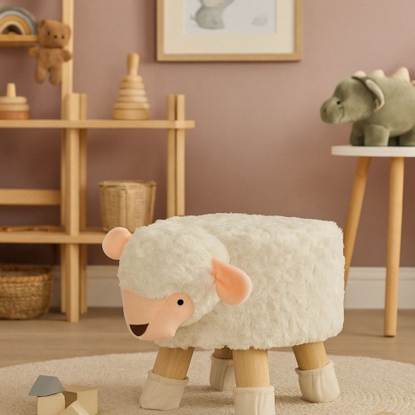 Kinderhocker mit Schafmotiv