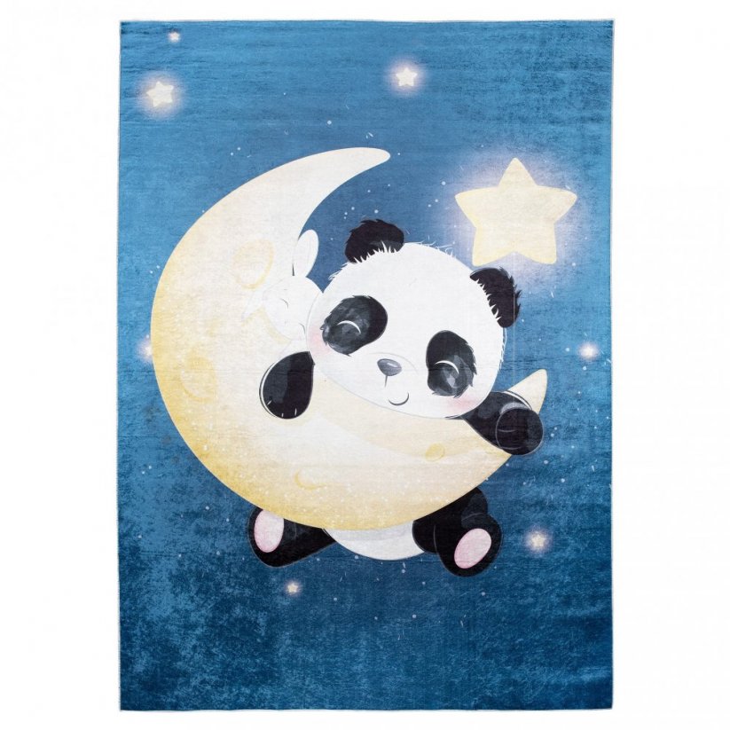 Kinderteppich mit Panda-Motiv auf dem Mond
