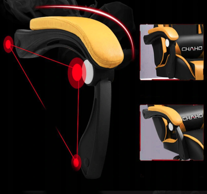 Pohodlné hracie kreslo s vankúšom čierno žltej farby