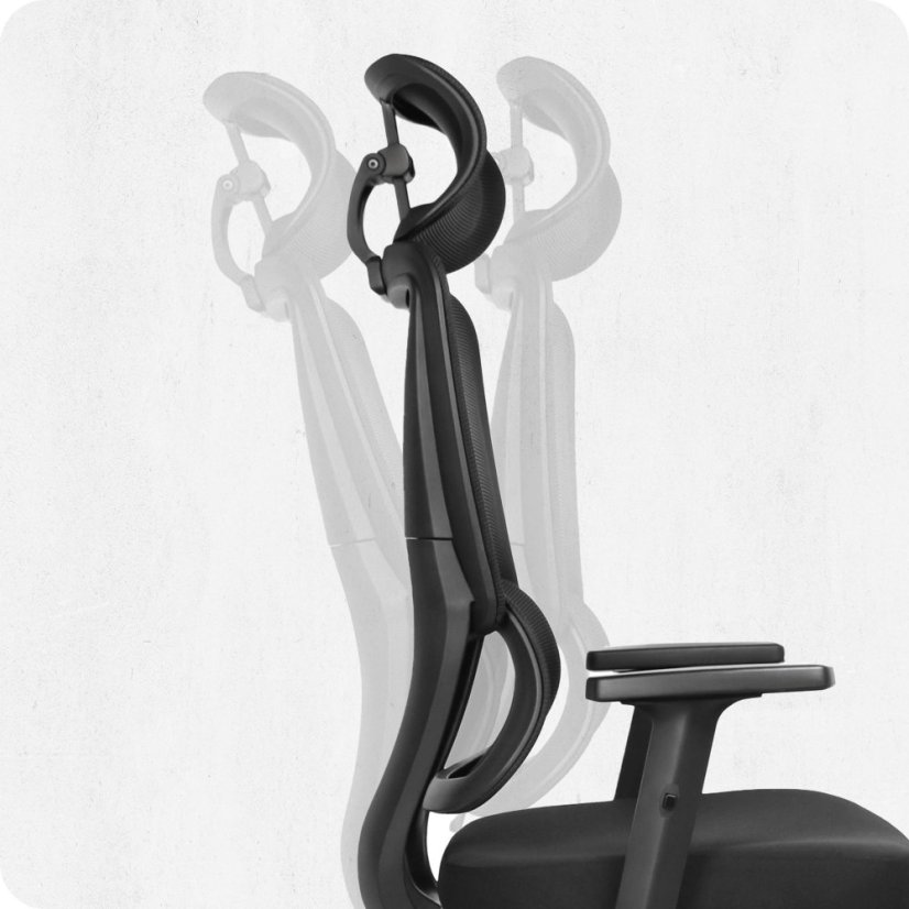 CABRO C506 scaun de birou ergonomic cu tetieră și suport lombar, până la 150 kg, negru