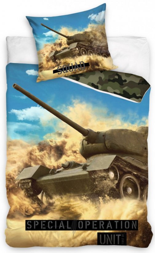 Otroška bombažna posteljnina z vojaškim motivom