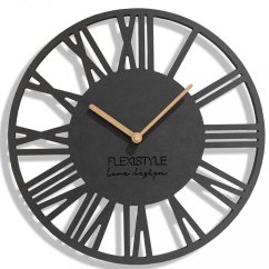 Schlichte anthrazitfarbene Wanduhr im Holzdesign 30 cm