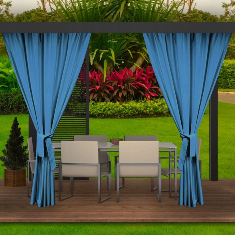 Elegantne modre nepremočljive vrtne zavese za gazebo - Velikost: Širina: 155 cm | Dolžina: 240 cm