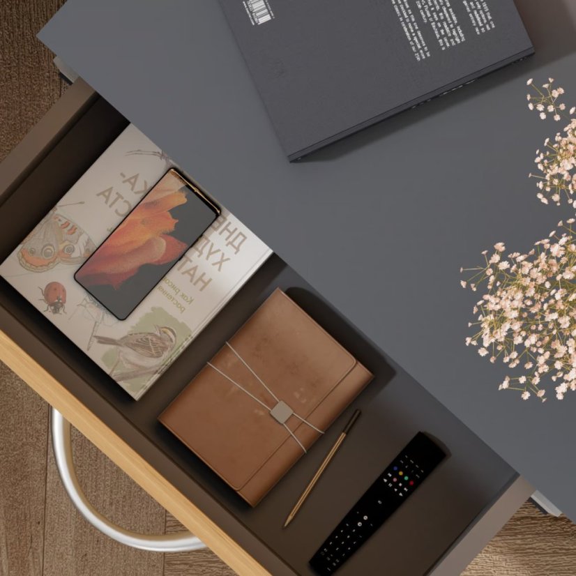 Jamie éjjeliszekrény LED világítással és USB-vel - 55 × 40 × 28 cm